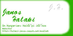 janos halapi business card